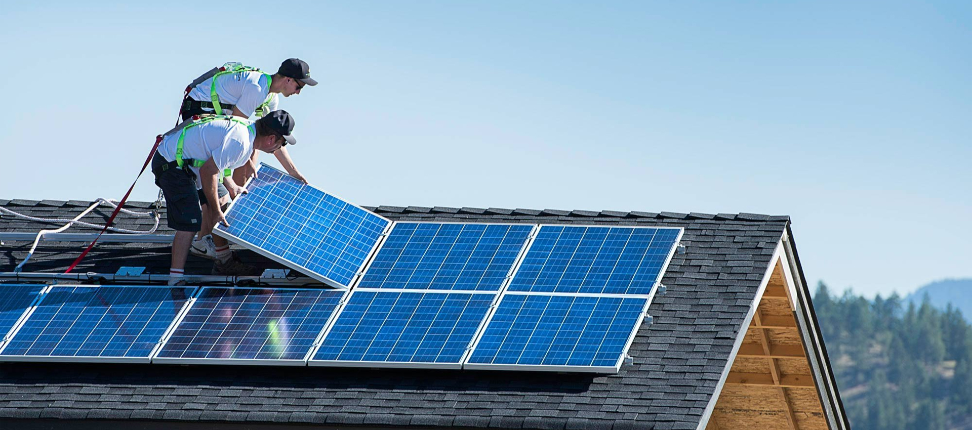 Illustration of solar panels installed on rooftops (sample image)